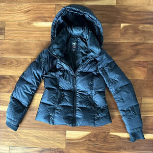 Halifax Black Down Filled Puffer Hooded Jacket size Small